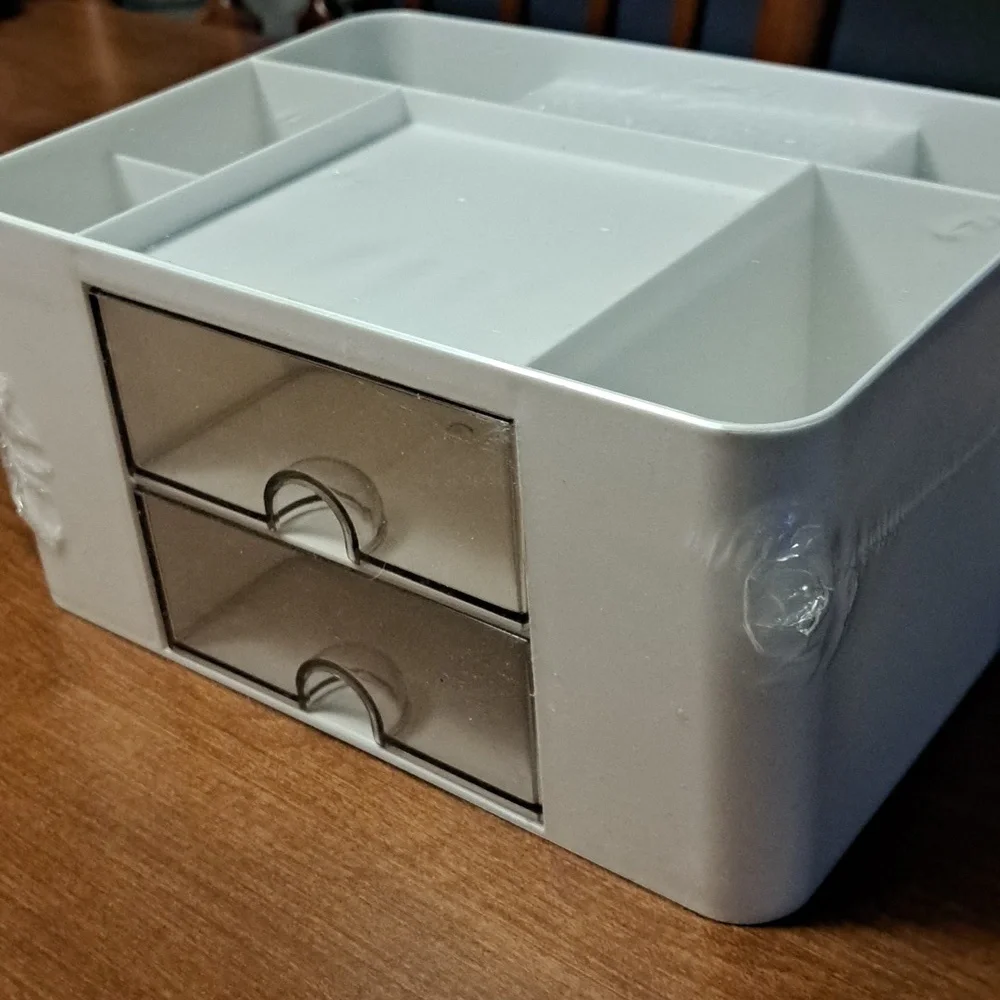White Storage Organizer with Drawers
